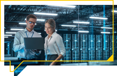 2 people in a data center